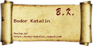 Bodor Katalin névjegykártya